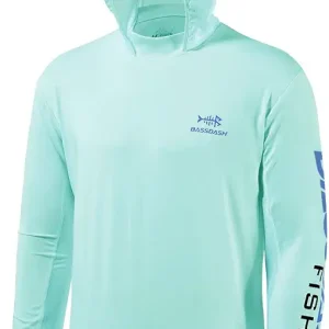 UPF 50+ Men�s UV Sun Protection Long Sleeve Performance Fishing Hoodie Hooded Shirts
