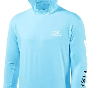 UPF 50+ Men�s UV Sun Protection Long Sleeve Performance Fishing Hoodie Hooded Shirts