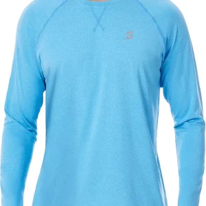 UPF 50+ Sun Shirts for Men, UV Protection Long Sleeve Swim Shirt, Lightweight Rash Guard for Fishing Hiking Running