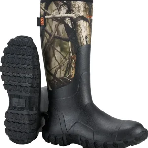 Upgraded Men's Rain Boots, Waterproof Insulated Rubber Neoprene Boots with Steel Shank, Durable Anti-Slip Outdoor Work Boots for Hunting Gardening Farming Fishing Mud Working, Adjustable Calf