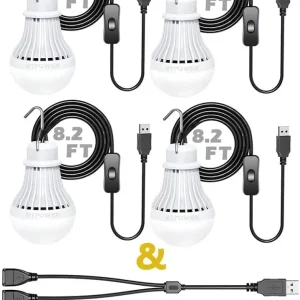 USB Bulb Camping Light Lantern, 8ft Extra Length Cord Tent Light