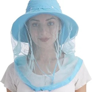 USHAKE Head Net Hat, Safari Hat Sun Hat Bucket Hat with Hidden Net Mesh