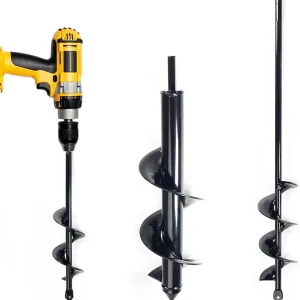 Utoolmart Auger Drill Bit for Planting Set of 3, (1.6x8.7", 1.8x14", 3.1x12") Easy Planter Garden Auger - Bulb & Bedding Plant Augers - Posthole Digger for 3/8� Hex Drive Drill