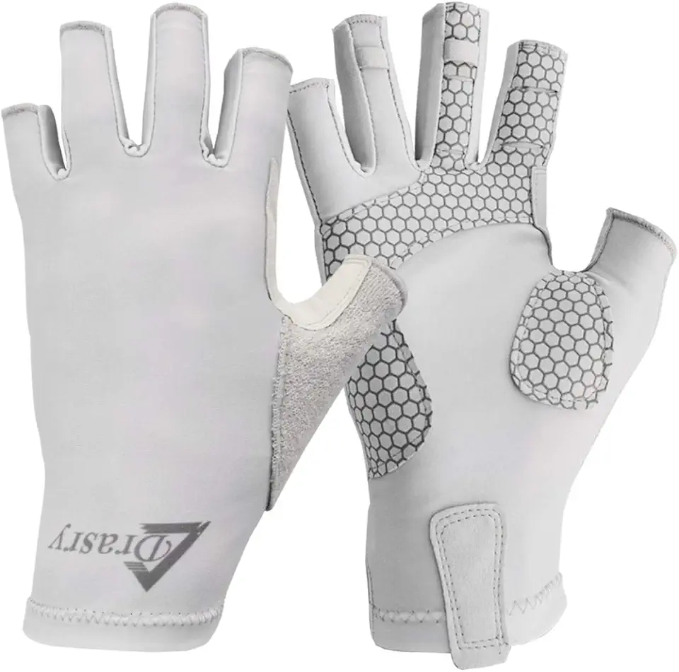 UV Protection Fishing Fingerless Gloves Men Women UPF 50+ SPF Gloves for Fishing Kayak Paddling Hiking Sailing Rowing Sun Gloves
