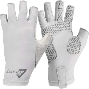UV Protection Fishing Fingerless Gloves Men Women UPF 50+ SPF Gloves for Fishing Kayak Paddling Hiking Sailing Rowing Sun Gloves