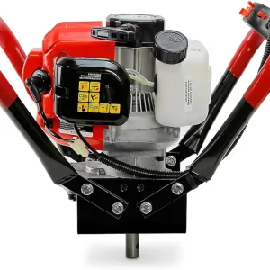 V-Type 55CC 2 Stroke Gas Post Hole Digger One Man Auger EPA Machine Plant Soil Digging Fence,red
