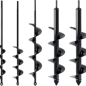 VASGOR Set of 5 Auger Drill Bit for Planting (1.6x16", 2x16", 2.6x16", 3x16", 3.5x16") - Easy Planter Garden Auger - Bulb & Bedding Plant Augers - Post Hole Digger for 3/8� Hex Drive Drill