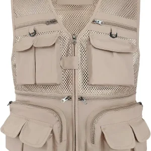 Versatile Men's Summer Vest for Fishing, Travel, Outdoor Work, Safari and Photography with Multiple Pockets
