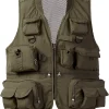 Versatile Men's Women's Fishing Photography Vest with Mesh Back 6 Sizes