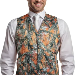Vest For Men Camo Vest For Wedding Grooms Men's Hunting Sleeveless Camouflage Vest