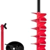 VEVOR 6" Diameter 39" Length Nylon Corless Ice Auger Drill Bit for Ice Fishing with Extra 11.8" Extension Rod, Drill Adapter, Top Plate and Blade Guard
