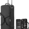 VEVOR Studio Equipment Trolley Case, Rolling Camera Bag, Carrying Bag with Wheels Straps Padded Compartment Handle, for Light Stands, Tripods, Telescopes