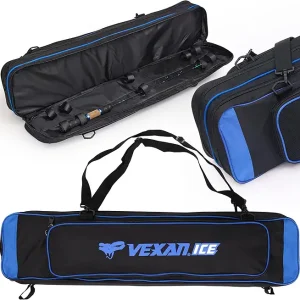 Vexan Ice Fishing Rod Case - Water-Resistant Ice Fishing Tackle Bag, Ice Rod Case - 36" Portable Rod Carrier, Fishing Rod Travel Case, Fly Fishing Bag - Fits 8 Rods, Tip-Ups, & Lures