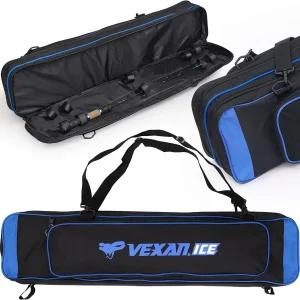 Vexan Ice Fishing Rod Case - Water-Resistant Ice Fishing Tackle Bag, Ice Rod Case - 36" Portable Rod Carrier, Fishing Rod Travel Case, Fly Fishing Bag - Fits 8 Rods, Tip-Ups, & Lures