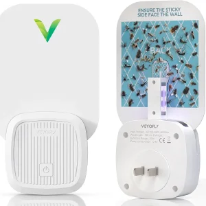 VEYOFLY Fly Catcher Indoor, Fly Trap Indoor, (1 Device + 3 Refills) Fruit Fly Traps for Indoors, Gnat Traps for House Indoor, Bug Killer, Fly Trap, Plug in Light Flying Insect Trap