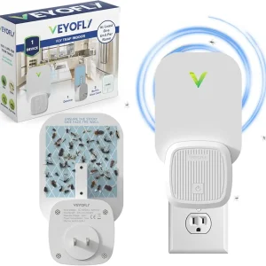 VEYOFLY Fly Trap Indoor, Fruit Fly Traps for Indoors, (1 Device + 3 Refills) Gnat Traps for House Indoor, Fly Catcher Indoor, Plug in Light Flying Insect Trap, Bug Light Killer, Fly Trap