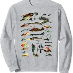 Vintage Fly Fishing Lures print funny gift Sweatshirt