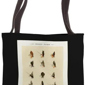 Vintage Trout Fishing Flies Mary Orvis Fisherman Art Tote Bag