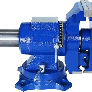 Vise 5 Inch Multi-Function Vises With Anvil Blue Bench Vise Heavy Duty Tools 360 Degree Swivel Base