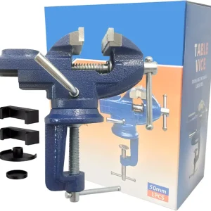 Vise Grip Woodworking Table Clamp - Heavy Duty Small Bench Vice, New Upgraded Cast Iron Manufacturing for Jewelers, Hobby, Craft Repair - Portable Work Bench Tool