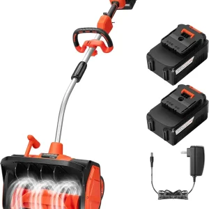 VIVOHOME 17Inches Cordless Snow Shovel 40V, Battery Powered Electric Snow Blower with Adjustable Front Handle and 3 Adjustable Throwing Directions, 4.0Ah Battery and Charger Included,Orange
