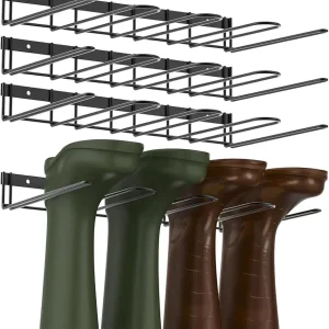 Wader Hanger 4Pack, Boot Rack for Tall Booots, Metal Wire Organizer for Entryway Matte Black�