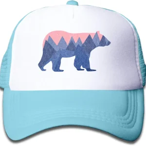 Waldeal Boys and Girls 3-8 Year Old Bear Mountain Youth Toddler Mesh Hats Baseball Trucker Cap