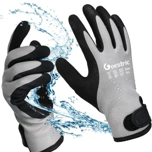 Waterproof Winter Gloves for Men & Women, Abrasion-Resistant Insulated Work Gloves for Cold Weather, Strong Grip Freezer Gloves for Construction, Fishing, and Skiing(Grey L)