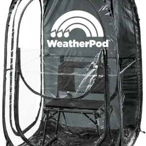 WeatherPod� The Original Shark Tank MyPod� 1-2 Person Pop-Up Pod - Stay Warm, Dry, and Out of The Sun - Weather Pod for Sports, Rain, or Wind (Black, 40" L x 40" W x 59" H)