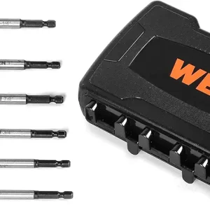 WEN DB613A 6-Piece Tri-Flute Auger Drill Bit Set with Carrying Case