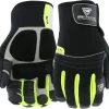 West Chester Pro Series 96652 Yeti Waterproof Winter Work Gloves - [1 Pair] Large, Synthetic Leather Palm, Spandex Backing, HI-VIS Safety Gloves, Black/ Neon Yellow