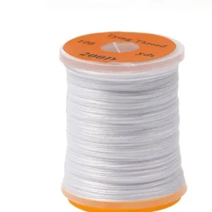 White 100Yard 200D UV Big Fly Thread Premium Strong Fly Tying Thread Spool Salmon Bass Flies Tying Thread Material Fluorescent Hunting and Fishing