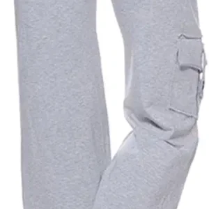 Wide Leg Cargo Yoga Pants for Women Elastic Waist Trousers Loose Fitting Ladies Easy Wear Travel Pants with Pockets