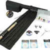 Wild Water Fly Fishing Combo Starter Kit with CNC Machined Fly Reel, 9 Foot, 4-Piece, 9/10 Weight Graphite Fly Rod with Cork Handle, Accessories, Carrying Case, Fly Box Case & Flies
