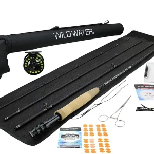 Wild Water Fly Fishing Complete Deluxe 3 Weight 10 Foot 4-Piece Euro Nymphing Kit Rod and Reel Package Combo with Die Cast Aluminum Fly Reel
