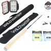 Wild Water Tenkara Starter Package, Excellent Fly Fishing Equipment for Beginners, Includes Flies, Three Lines, Hard Tube Case & Rod Sock