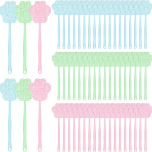 WILLBOND 150 Pcs Fly Swatter Plastic Colorful Strong Flexible Manual Fly Swat Set Dog Long Range Handles Indoor and Outdoor Racket for Mosquito, Bee, Flies