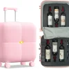 Wine Suitcase - 6 Bottle Travel Case with TSA Lock, Removable Inserts and Silent Spinner Wheels