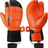 Winter 3 Fingers Ski Mittens Goatskin Thermal 3M Thinsulate Waterproof Snowboarding Gloves with Pocket for Men Women