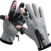 Winter Fingerless Fishing Gloves for Men & Women, Cold Weather Windproof Touchscreen Warm Cycling Gloves for Photography Hunting Ski Motorcycle Driving