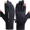 Winter Fingerless Fishing Gloves for Men & Women, Windproof Cold Weather Touchscreen Motorcycle Cycling Gloves for Photography Hunting Driving Ski Running