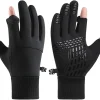 Winter Gloves Men Women, 2 Finger Exposable Touch Screen Gloves Running Gloves Cycling Gloves Driving Gloves for Men Women, Warm Gloves Freezer Gloves Waterproof Gloves Mens