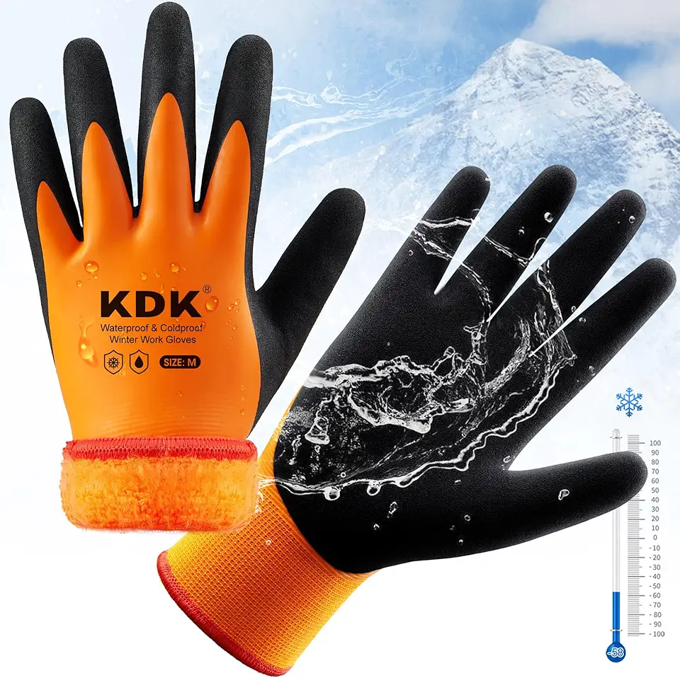 Winter Waterproof Gloves for Men and Women, Work Gloves for Cold Weather, Thermal Insulated Freezer Gloves
