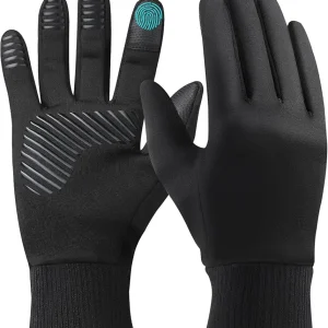 Winter Waterproof Gloves for Women: Water Proof Touch Screen Gloves for Men Running Hiking, Cold Weather Touchscreen Gloves for Phone Texting, Warm Snow Water Resistant Thermal Gloves Black