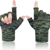Winter Wool Fishing Gloves Snow Cold Weather Warm for Men or Women Full Fingers Army Green for Fishing, Photography