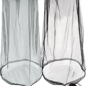 wohohoho Mosquito Head Net Mesh with Drawstring, Bug Face Netting for Hats, Mesh Face Shield for Men & Women Beekeeper Net Mask Protection for Midges, Bugs & Gnats (2 Packs, Mix Colors, Updated Size)