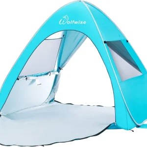 WolfWise UPF 50+ Easy Pop Up Beach Tent Sun Shelter Instant Automatic Portable Sport Umbrella Indoor Playhouse Canopy Cabana