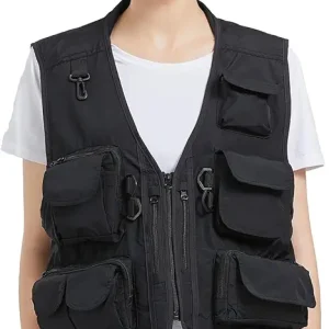 Women Mesh Breathable Outdoor Quick Dry Safair Cargo Fishing Travel Vest with Multiple Pockets