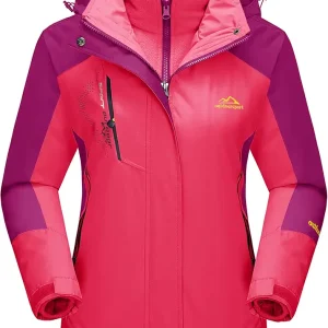 Women's 3-in-1 Winter Coats Snow Ski Jacket Waterproof Windproof Fleece Lined Winter Jacket Parka