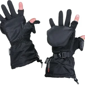 Womens Climate Crossover Waterproof Breathable Insulated Ice Fishing Mitts with Adjustable Wrist and Gauntlet Closure